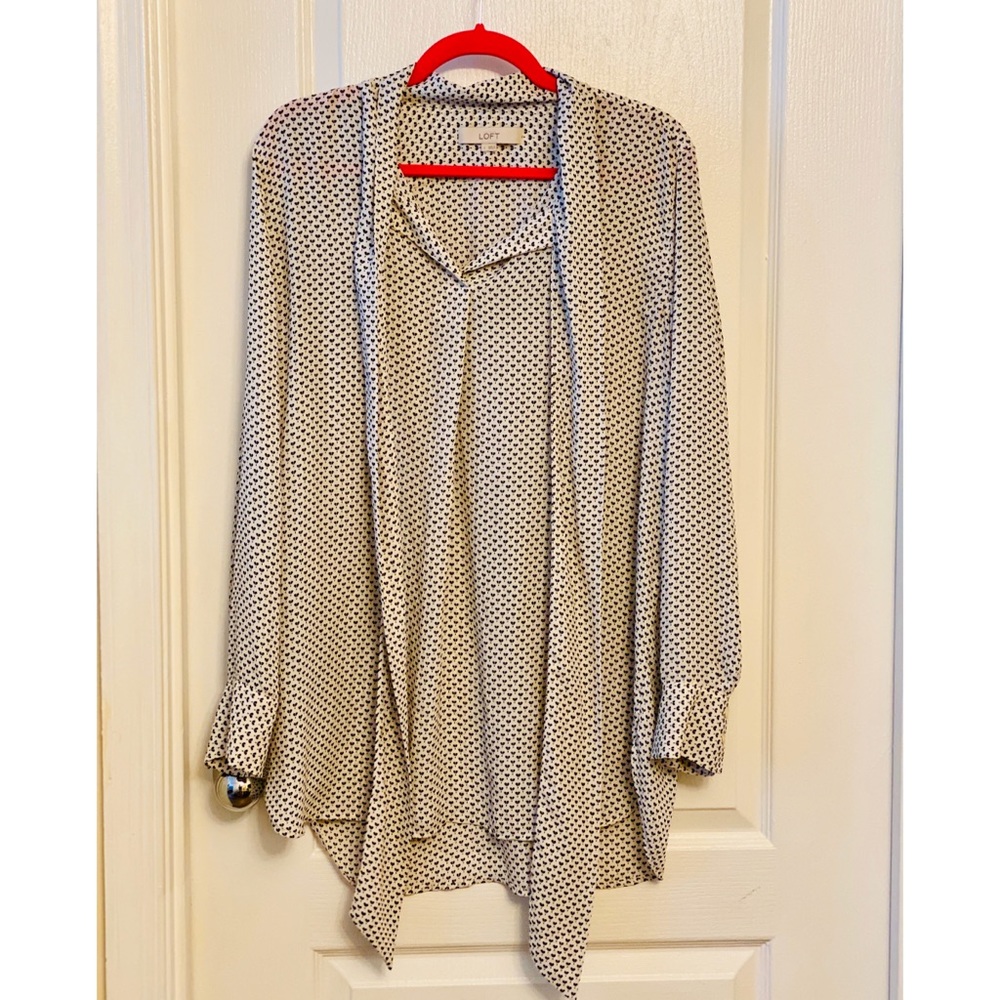 Loft Tie Neck Blouse